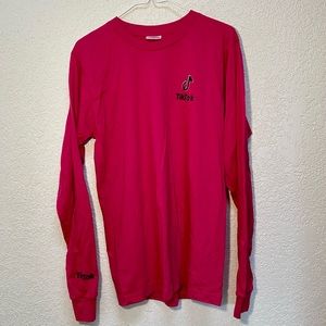 TikTok Tik Tok Shirt Unisex Medium Fuchsia Pink Long Sleeve T-Shirt Crewneck Tee